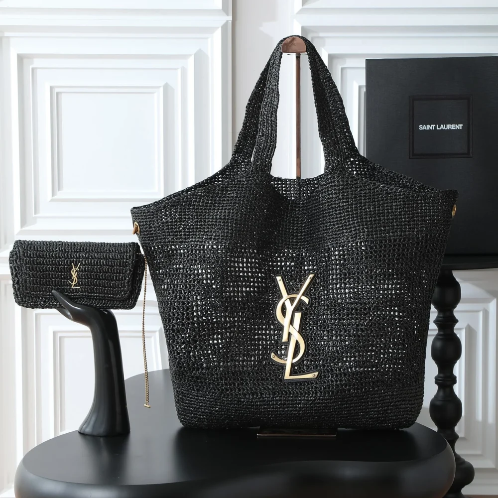 ICARE IN RAFFIA BLACK