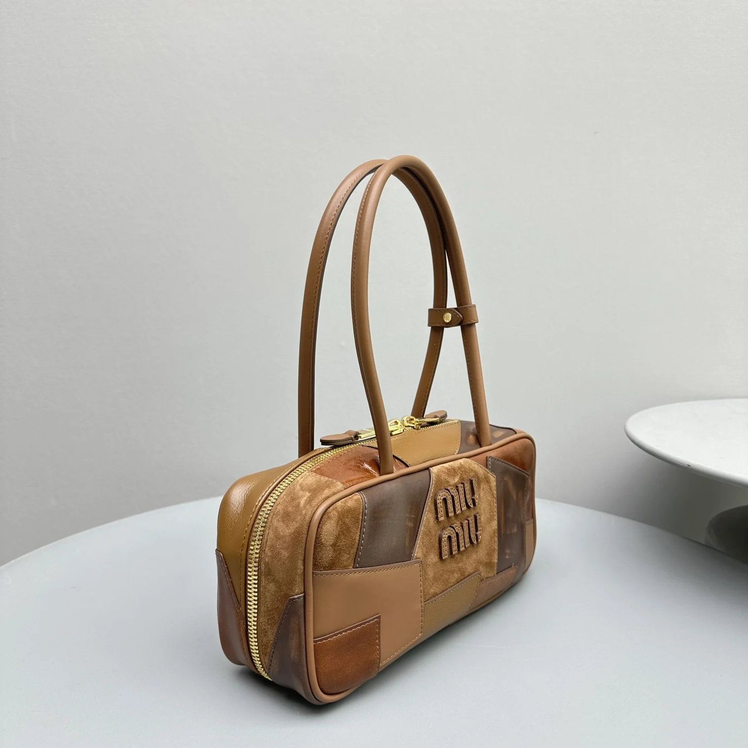 a1705975288279_2606 Miu Miu Leather Patchwork Beau Bag