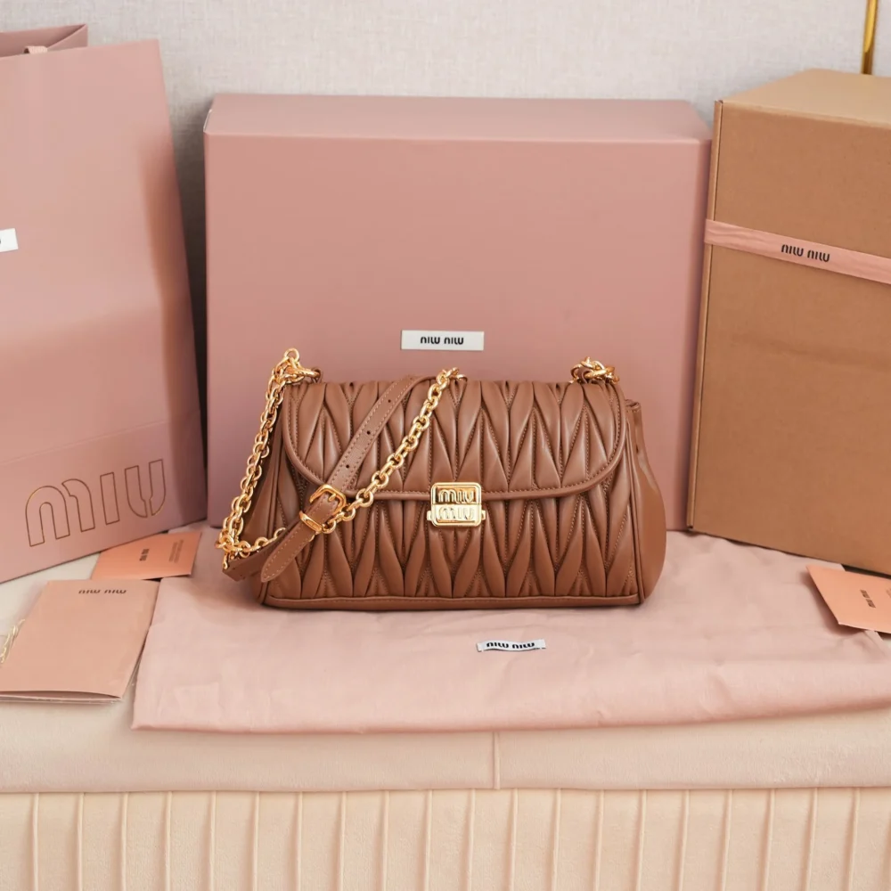 Miu Miu Matelassé Nappa Leather Shoulder Bag