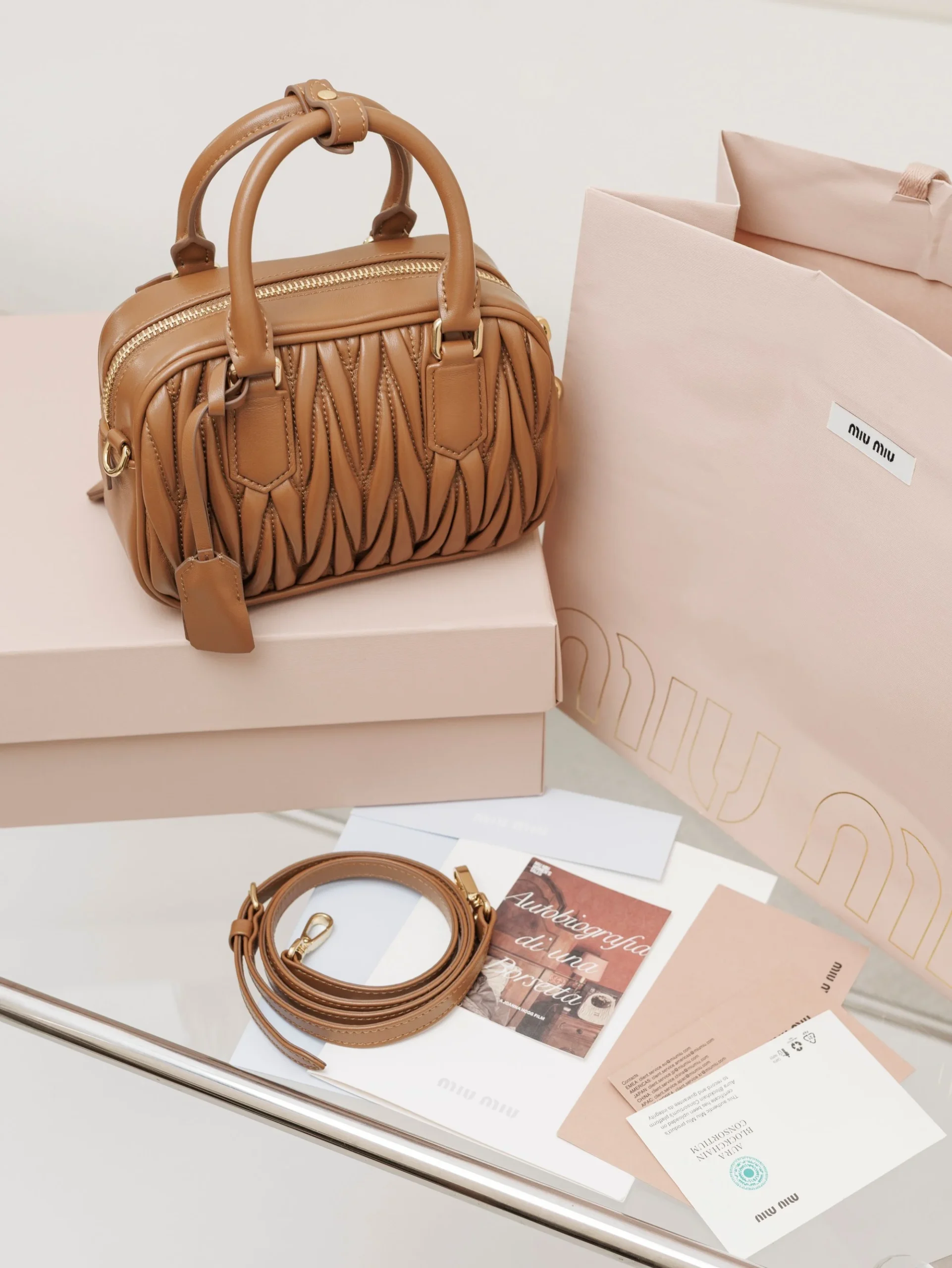 Miu Miu Arcadie Matelassé Nappa Leather Bag