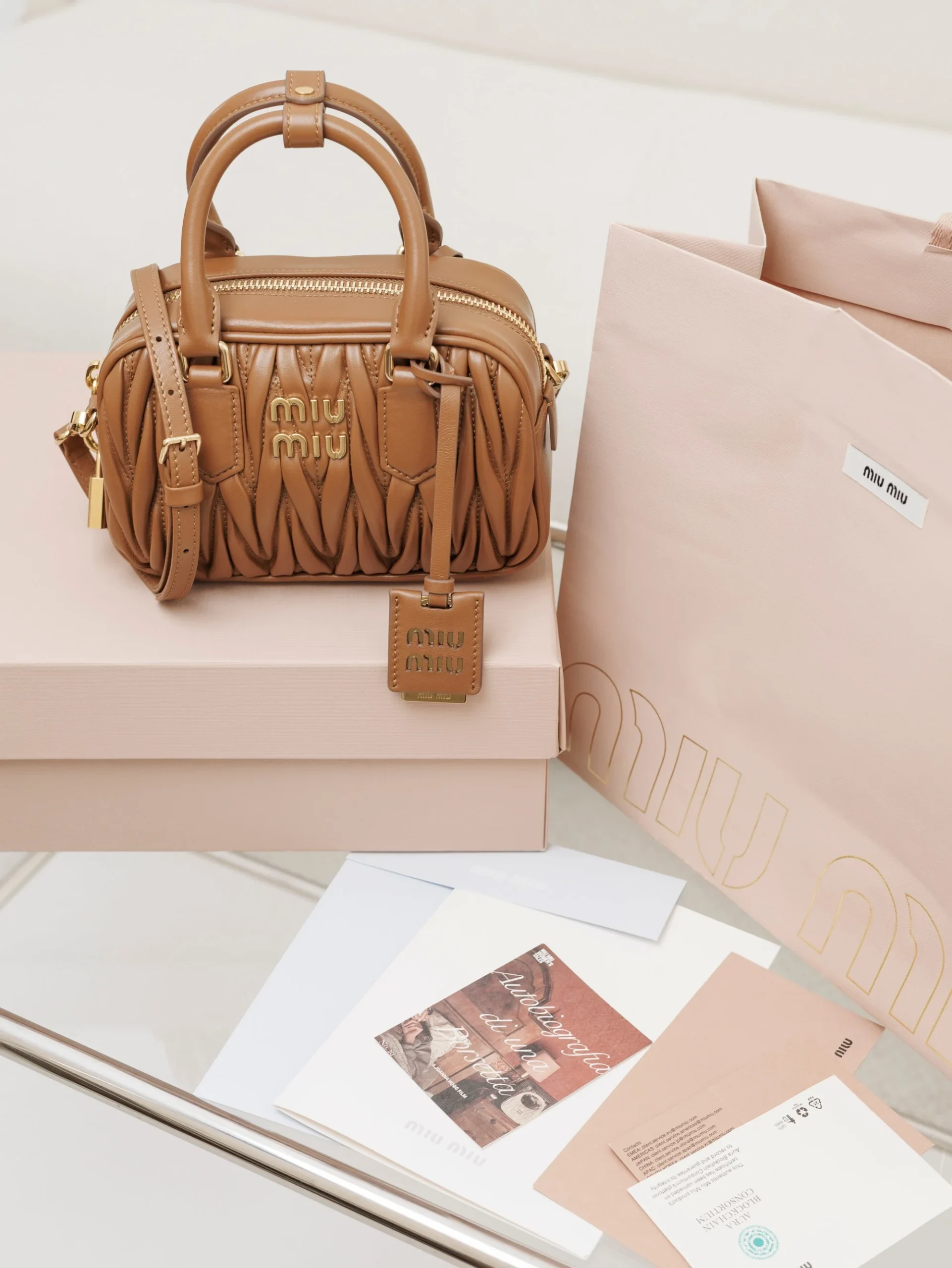 Miu Miu Arcadie Matelassé Nappa Leather Bag