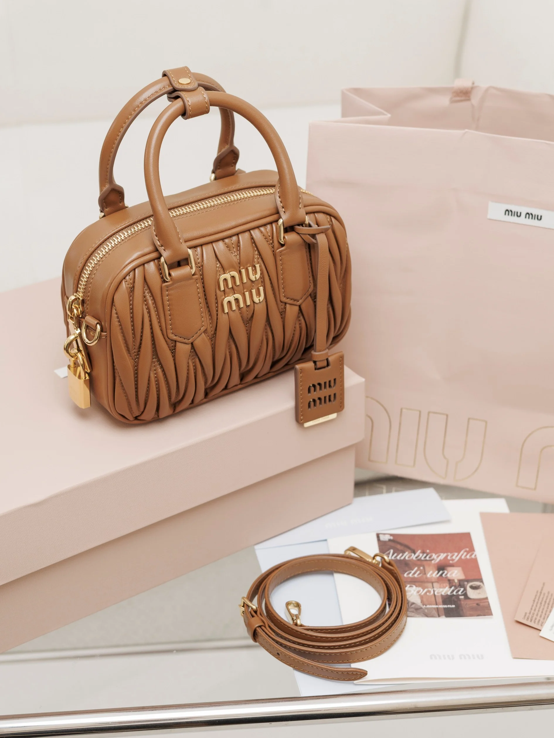 Miu Miu Arcadie Matelassé Nappa Leather Bag